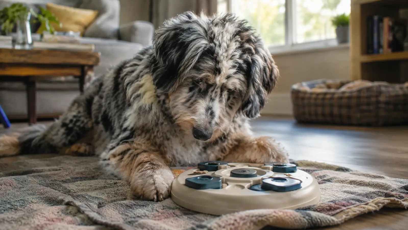 How to beat aussiedoodle boredom with a treat puzzle