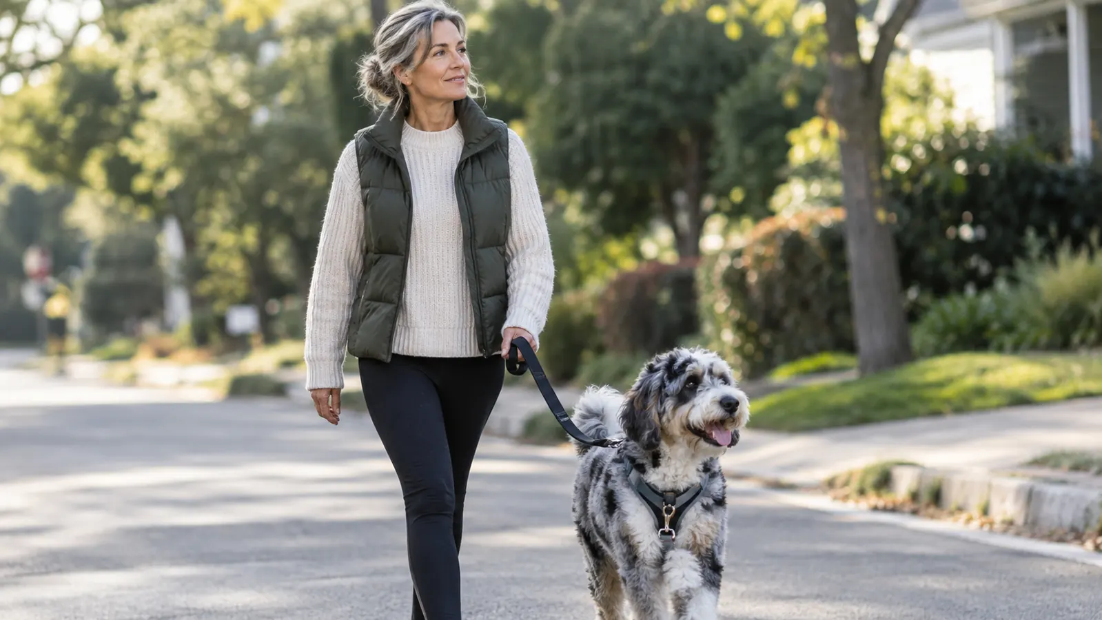 How to stop leash pulling on an aussiedoodle with a harness